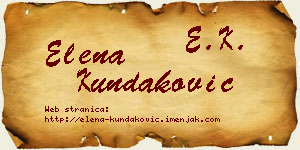 Elena Kundaković vizit kartica